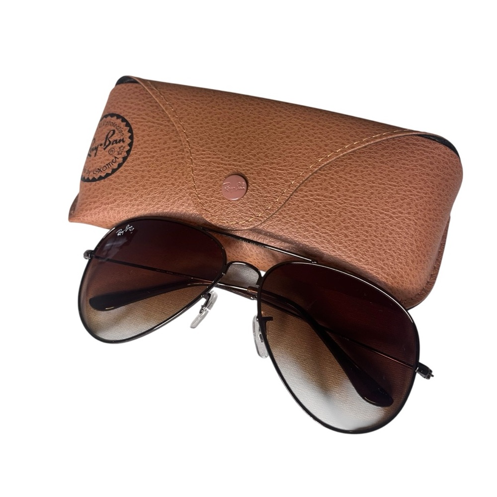 Ray-Ban Brown Aviator Sunglasses with Brown Case Like New